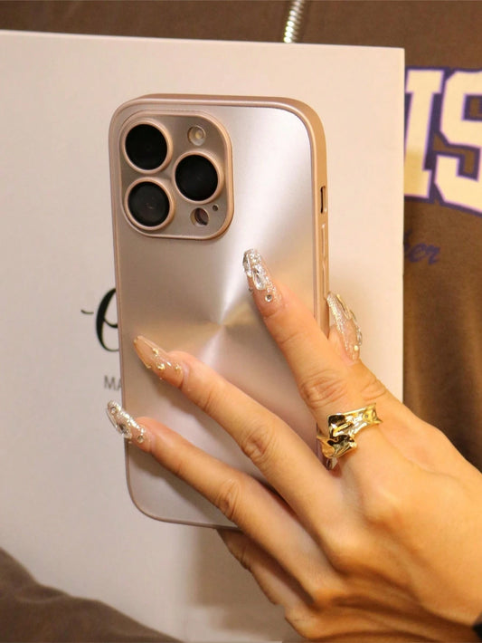 1pc Luxury Glossy Plating Reflective Soft Case