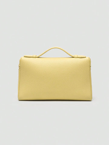 1pc Solid Color Litchi Grain PU Square Shoulder Bag