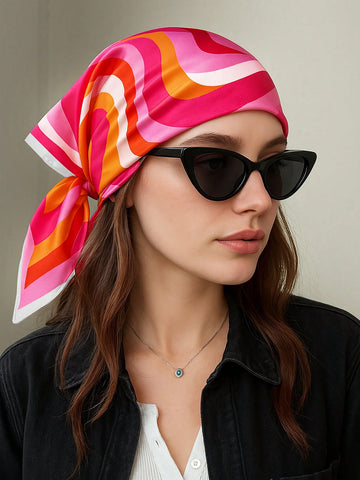 Square Silk Scarf With Lemon Print