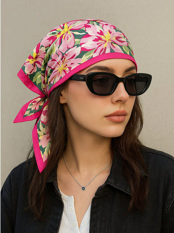 Square Silk Scarf With Lemon Print