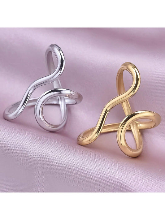 1pc Stainless Steel Gold Color Ring Colorfast Popular Party