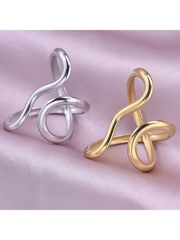 1pc Stainless Steel Gold Color Ring Colorfast Popular Party