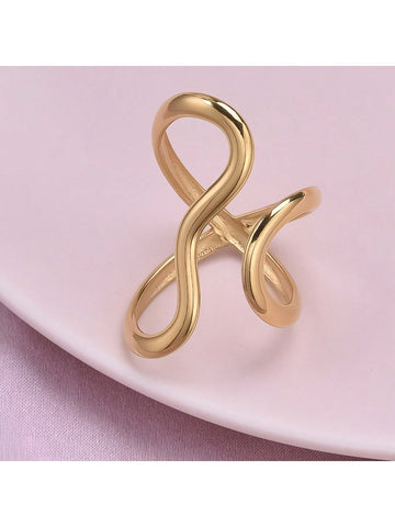 1pc Stainless Steel Gold Color Ring Colorfast Popular Party