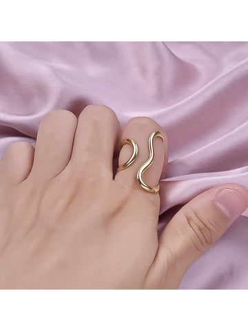 1pc Stainless Steel Gold Color Ring Colorfast Popular Party
