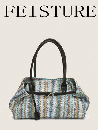 Strap Decor Straw Bag