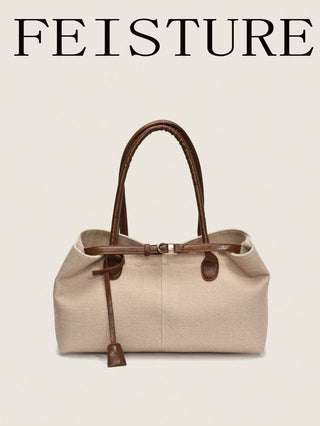 Strap Decor Straw Bag