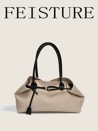 Strap Decor Straw Bag