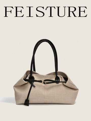 Strap Decor Straw Bag