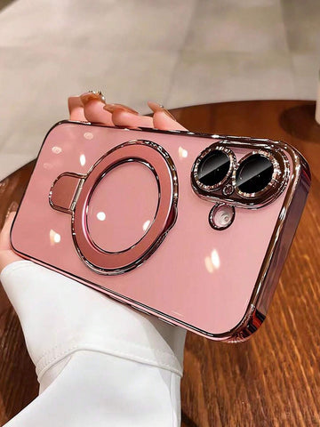 1pc Transparent Electroplated Shockproof Silicone Phone Case