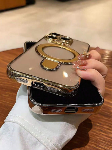 1pc Transparent Electroplated Shockproof Silicone Phone Case