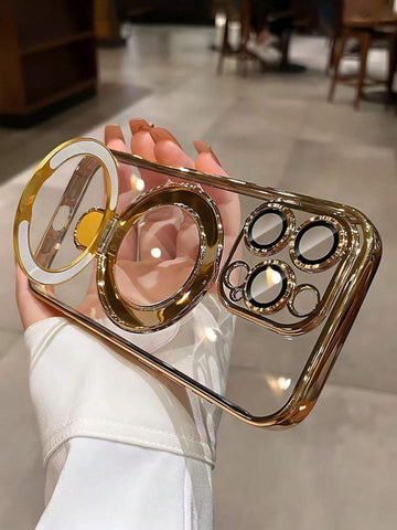 1pc Transparent Electroplated Shockproof Silicone Phone Case