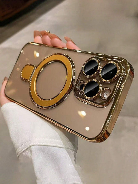 1pc Transparent Electroplated Shockproof Silicone Phone Case