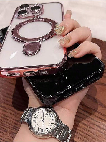 1pc Transparent Electroplated Shockproof Silicone Phone Case