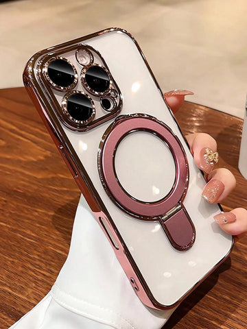 1pc Transparent Electroplated Shockproof Silicone Phone Case