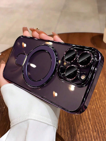 1pc Transparent Electroplated Shockproof Silicone Phone Case