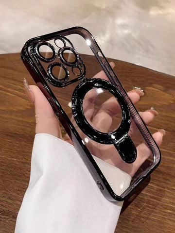 1pc Transparent Electroplated Shockproof Silicone Phone Case