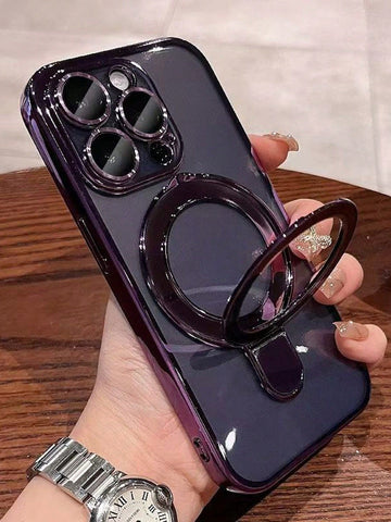 1pc Transparent Electroplated Shockproof Silicone Phone Case