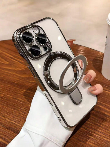 1pc Transparent Electroplated Shockproof Silicone Phone Case