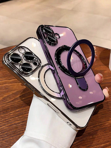 1pc Transparent Electroplated Shockproof Silicone Phone Case