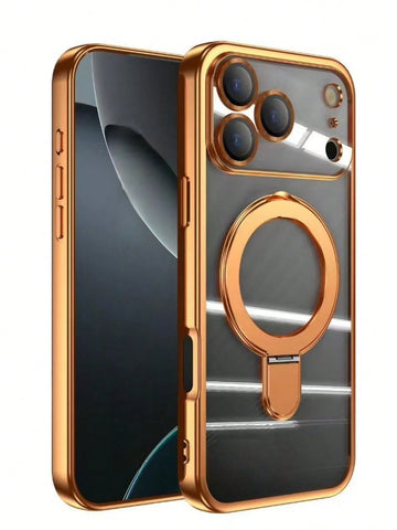 1pc Transparent Electroplated Shockproof Silicone Phone Case