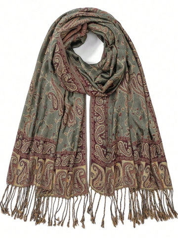 1pc Women Pashmina Scarves Bohemian Style Women Tassel Hijab