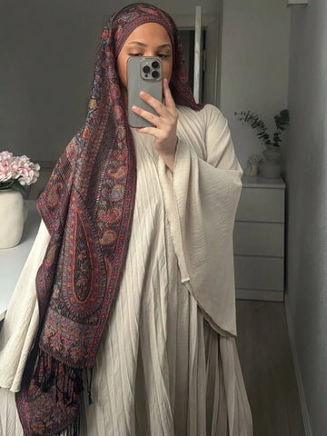 1pc Women Pashmina Scarves Bohemian Style Women Tassel Hijab