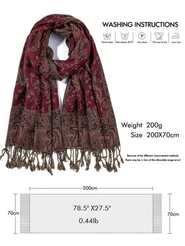 1pc Women Pashmina Scarves Bohemian Style Women Tassel Hijab