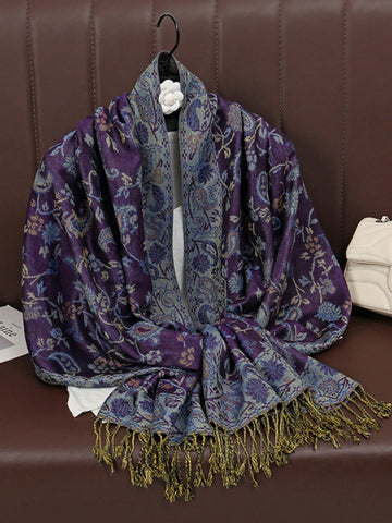 1pc Women Pashmina Scarves Bohemian Style Women Tassel Hijab