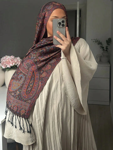 1pc Women Pashmina Scarves Bohemian Style Women Tassel Hijab