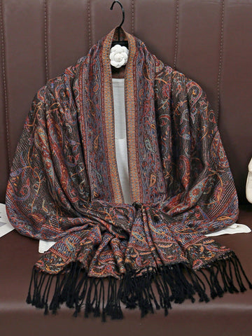 1pc Women Pashmina Scarves Bohemian Style Women Tassel Hijab