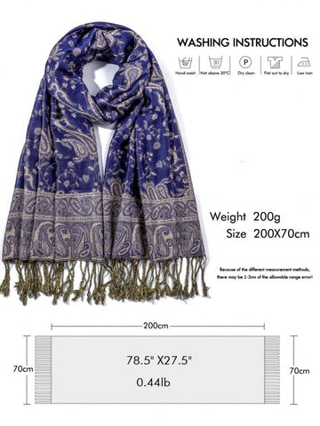 1pc Women Pashmina Scarves Bohemian Style Women Tassel Hijab