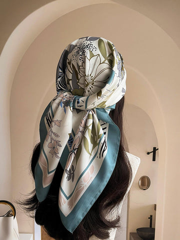 1pc Women's 90D Twill Elegant Minimalist Printed Scarf