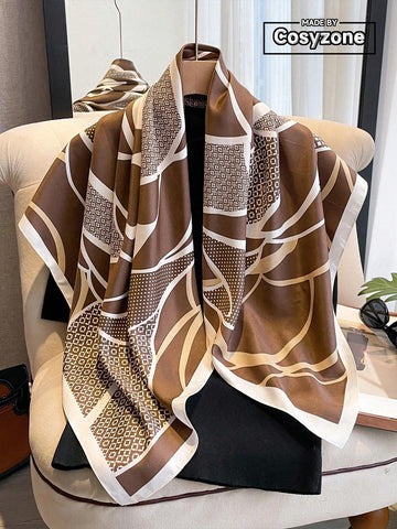 1pc Women's 90D Twill Elegant Minimalist Printed Scarf