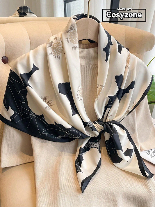1pc Women's 90D Twill Elegant Minimalist Printed Scarf