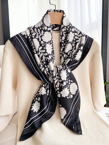 1pc Women's 90D Twill Elegant Minimalist Printed Scarf