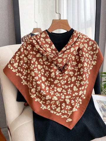 1pc Women's 90D Twill Elegant Minimalist Printed Scarf