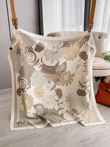 1pc Women's 90D Twill Elegant Minimalist Printed Scarf