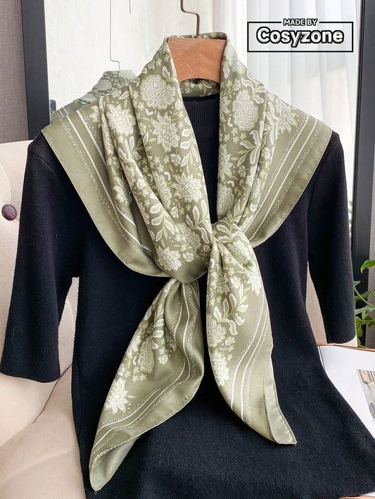 1pc Women's 90D Twill Elegant Minimalist Printed Scarf