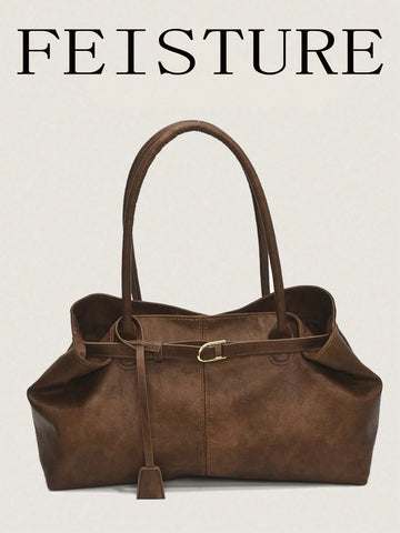 Strap Decor Straw Bag