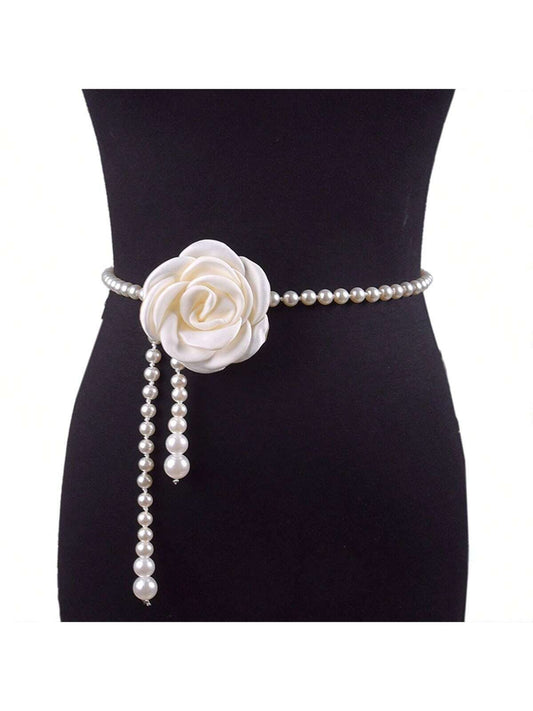 1pc Women's Multi-Color Camellia Flower Chain Belt
