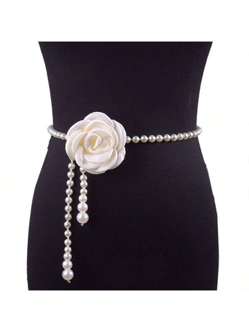 1pc Women's Multi-Color Camellia Flower Chain Belt