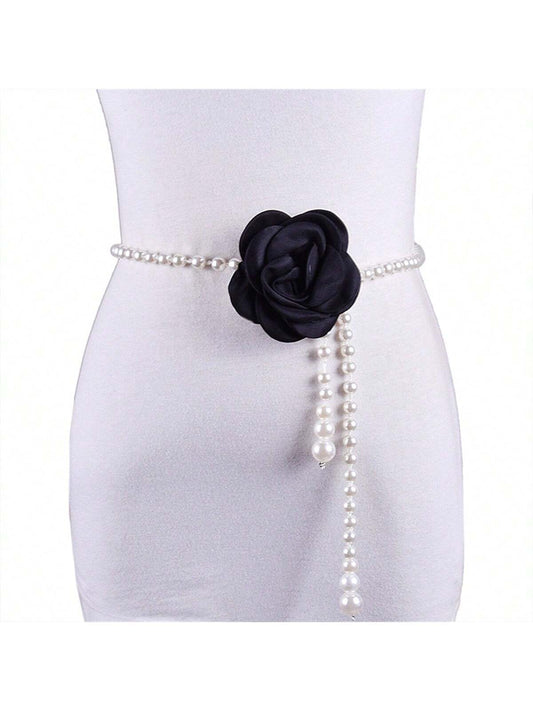 1pc Women's Multi-Color Camellia Flower Chain Belt