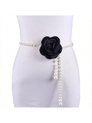 1pc Women's Multi-Color Camellia Flower Chain Belt