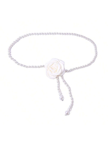 1pc Women's Multi-Color Camellia Flower Chain Belt