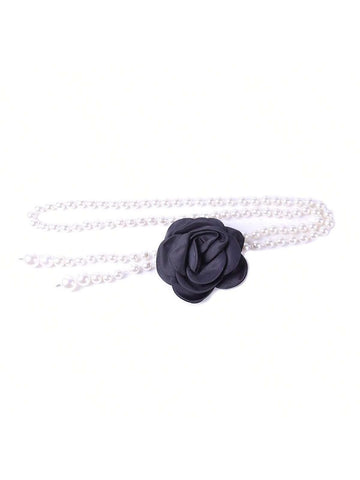 1pc Women's Multi-Color Camellia Flower Chain Belt