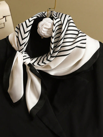1pc Women's Scarf Imitated Mulberry Silk Square Scarf