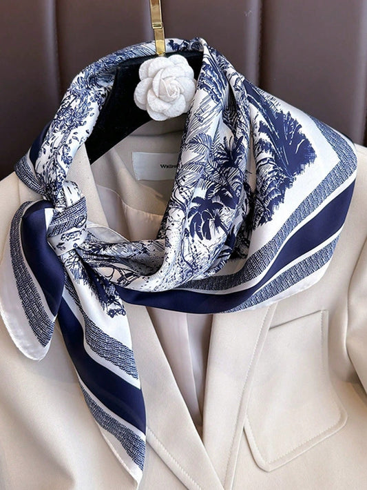 1pc Women's Scarf Imitated Mulberry Silk Square Scarf