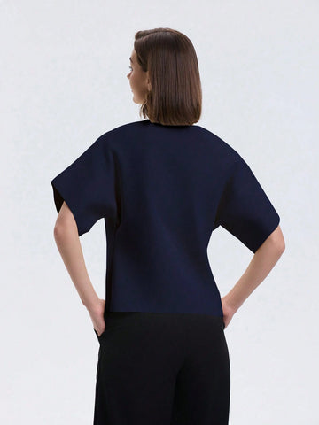 Women's Simple Solid Front Button Up Cardigan