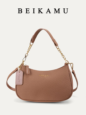 1pc Women Plain Color PU Shoulder Bag