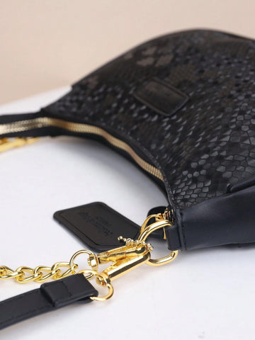 1pc Women Plain Color PU Shoulder Bag